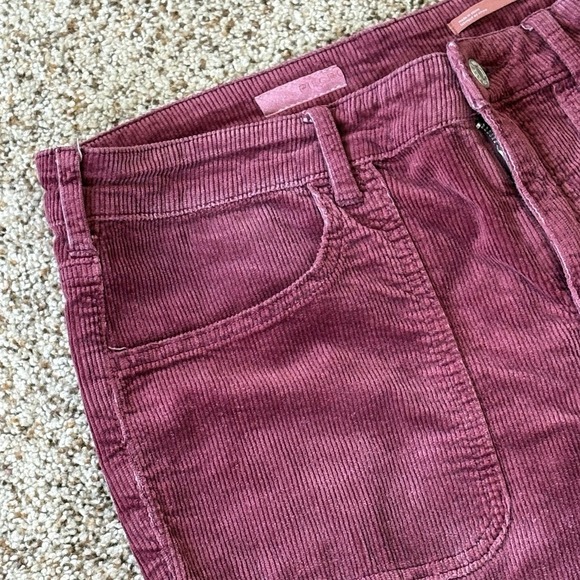 Pilcro Anthropologie Icon Corduroy Pants Women's Size 30 Burgundy Wine Stretch - Picture 3 of 16